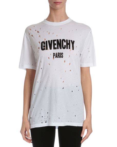 givenchy distressed t shirt white|Givenchy t shirt euro.